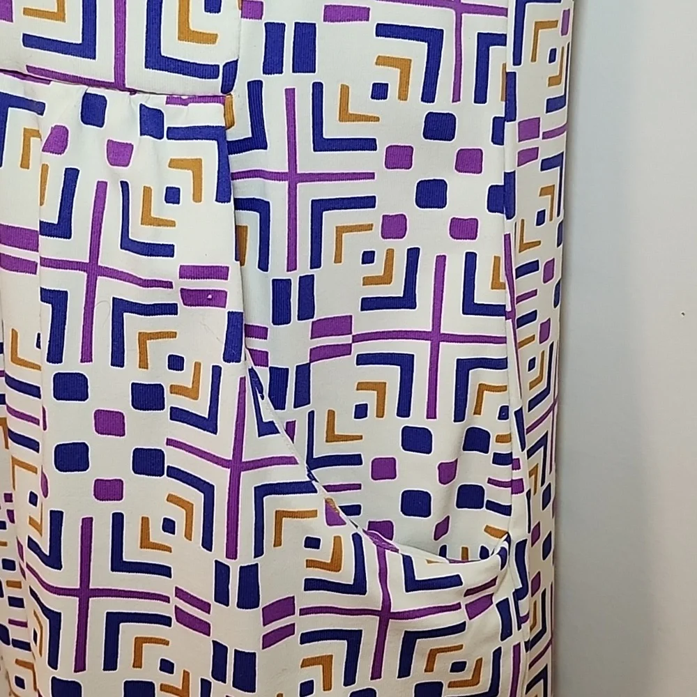 J McLaughlin Geometric Patterned Dress - Purple and White Size Large - Picture 6 of 16